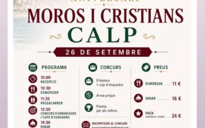 Calp celebra el Encuentro del 50 Aniversario de Moros y Cristianos el 26 de septiembre